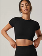 Dames Sport Top – Seamless Yoga Shirt met Short Sleeve en Quick Dry