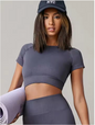 Dames Sport Top – Seamless Yoga Shirt met Short Sleeve en Quick Dry