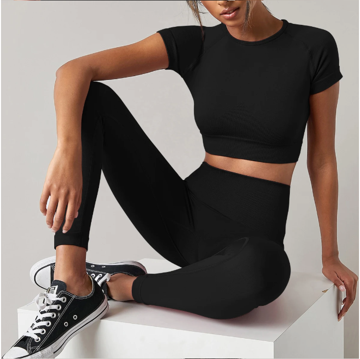 Dames Sport Top – Seamless Yoga Shirt met Short Sleeve en Quick Dry