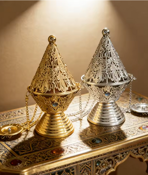 Hangende Wierookbrander – Metalen Incense Burner met Ketting voor Meditatie en Aromatherapie
