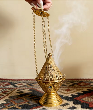 Hangende Wierookbrander – Metalen Incense Burner met Ketting voor Meditatie en Aromatherapie