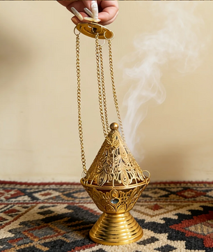 Hangende Wierookbrander – Metalen Incense Burner met Ketting voor Meditatie en Aromatherapie