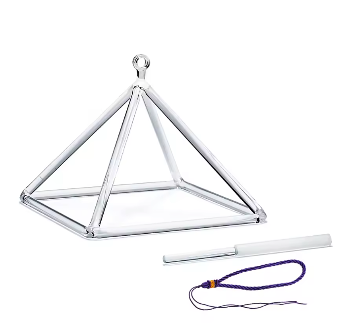 Kristallen Klankpiramide – Quartz Sound Healing Instrument voor Meditatie en Yoga