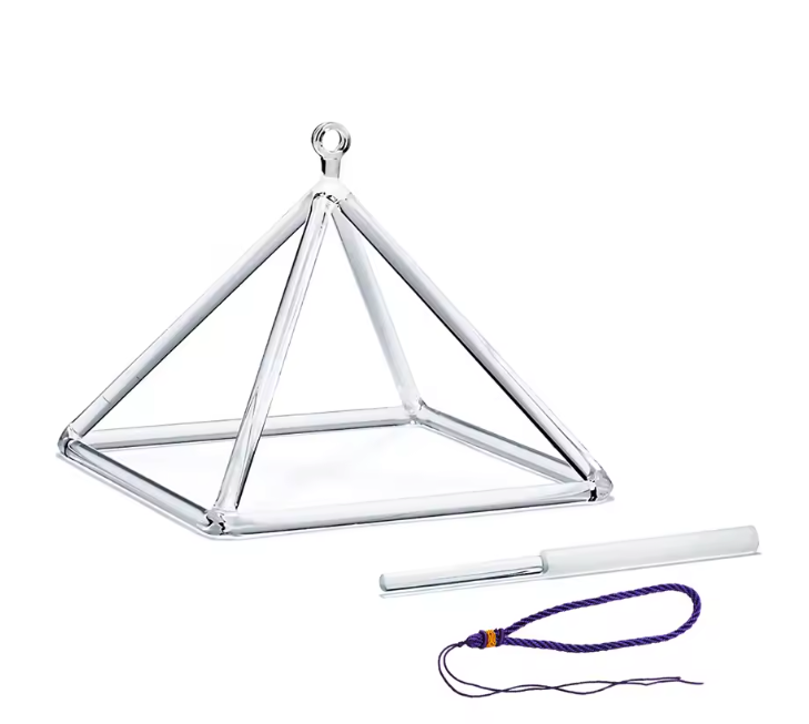 Kristallen Klankpiramide – Quartz Sound Healing Instrument voor Meditatie en Yoga