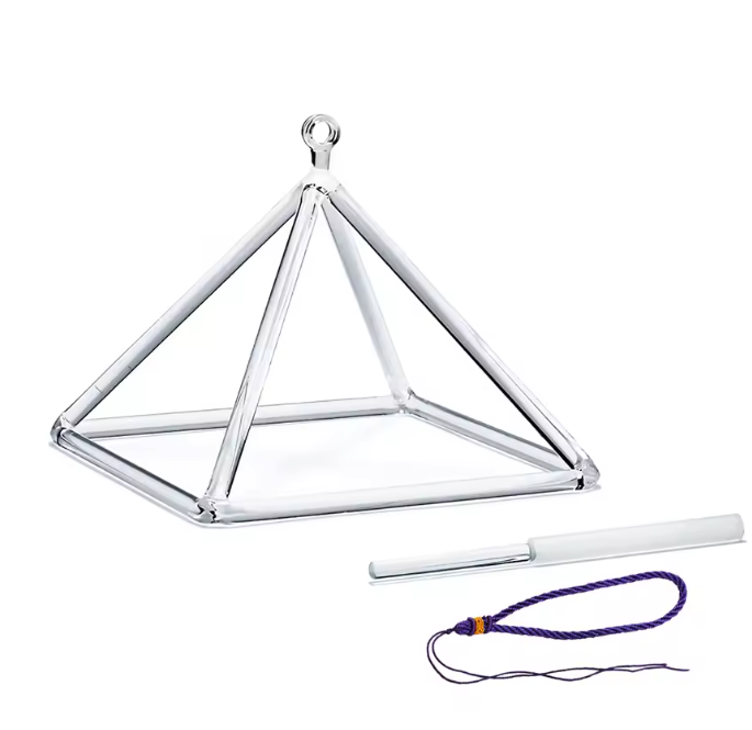 Kristallen Klankpiramide – Quartz Sound Healing Instrument voor Meditatie en Yoga