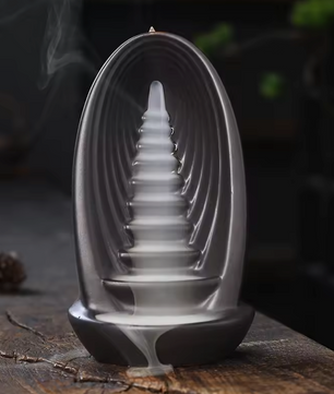 Backflow Wierookbrander – Waterfall Incense Burner van Purple Clay voor Meditatie en Aromatherapie