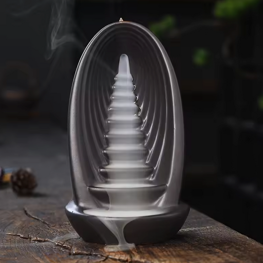 Backflow Wierookbrander – Waterfall Incense Burner van Purple Clay voor Meditatie en Aromatherapie