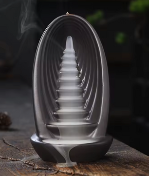 Backflow Wierookbrander – Waterfall Incense Burner van Purple Clay voor Meditatie en Aromatherapie