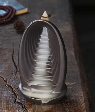 Backflow Wierookbrander – Waterfall Incense Burner van Purple Clay voor Meditatie en Aromatherapie