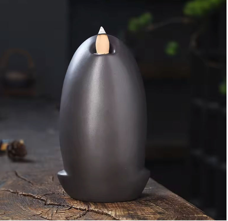 Backflow Wierookbrander – Waterfall Incense Burner van Purple Clay voor Meditatie en Aromatherapie