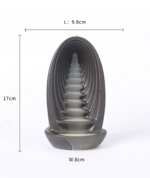 Backflow Wierookbrander – Waterfall Incense Burner van Purple Clay voor Meditatie en Aromatherapie
