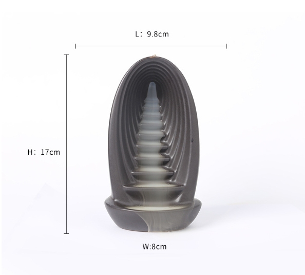 Backflow Wierookbrander – Waterfall Incense Burner van Purple Clay voor Meditatie en Aromatherapie