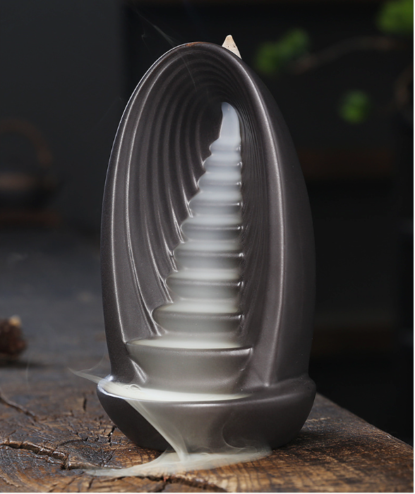 Backflow Wierookbrander – Waterfall Incense Burner van Purple Clay voor Meditatie en Aromatherapie