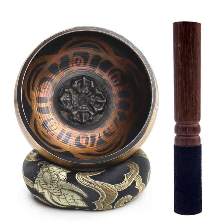 Tibetaanse Klankschaal Set – Lotus Design voor Meditatie, Yoga en Chakra Healing