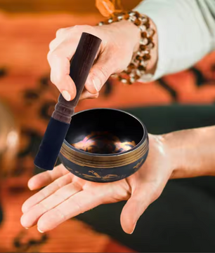 Tibetaanse Klankschaal Set – Lotus Design voor Meditatie, Yoga en Chakra Healing