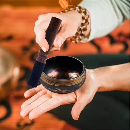 Tibetaanse Klankschaal Set – Lotus Design voor Meditatie, Yoga en Chakra Healing