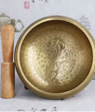 Tibetaanse Klankschaal – Handgemaakte Messing Singing Bowl met Sanskriet Design voor Meditatie en Yoga
