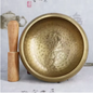 Tibetaanse Klankschaal – Handgemaakte Messing Singing Bowl met Sanskriet Design voor Meditatie en Yoga