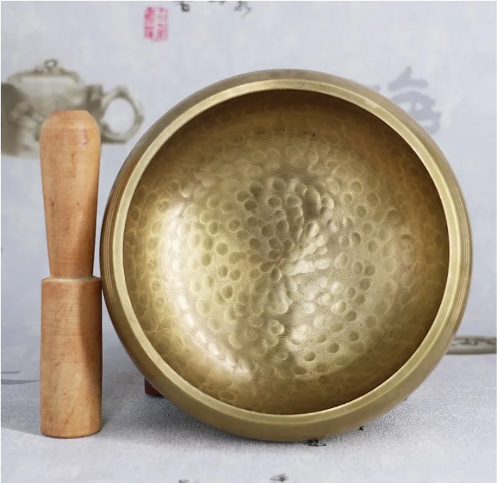 Tibetaanse Klankschaal – Handgemaakte Messing Singing Bowl met Sanskriet Design voor Meditatie en Yoga