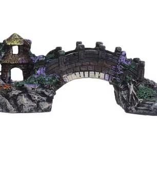 Aquarium Brug Decoratie – Hars Prieel en Rotstuin Ornament voor Vissentank