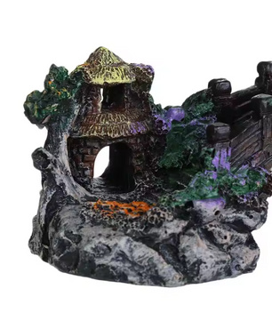 Aquarium Brug Decoratie – Hars Prieel en Rotstuin Ornament voor Vissentank