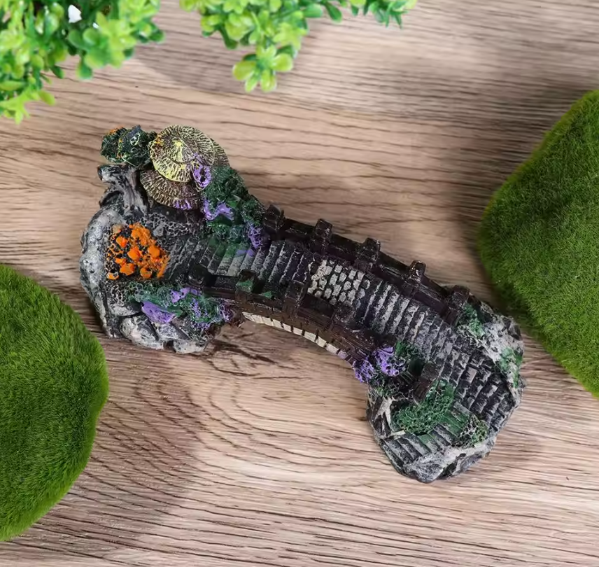 Aquarium Brug Decoratie – Hars Prieel en Rotstuin Ornament voor Vissentank
