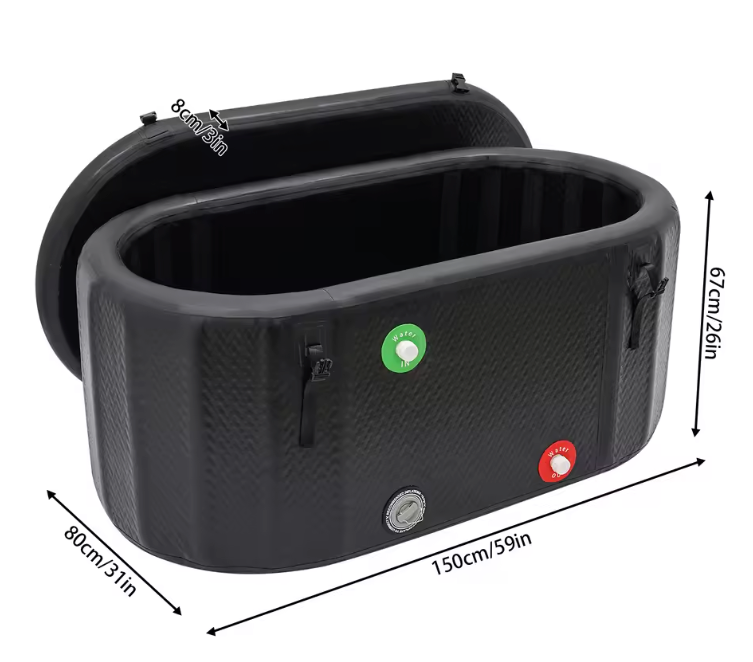 Opblaasbaar IJsbad – Grote Cold Plunge Tub 370L met Pomp