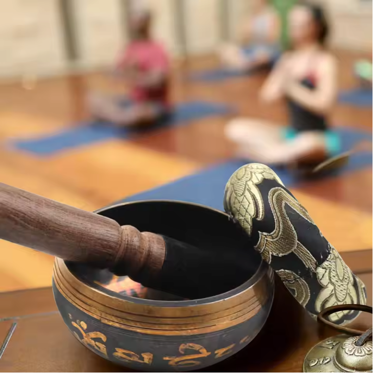 Tibetaanse Klankschaal Set – Lotus Design voor Meditatie, Yoga en Chakra Healing