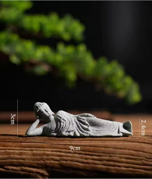 Boeddha Beeld Set – Zandsteen Look Zen Decoratie voor Meditatie en Spirituele Ruimte
