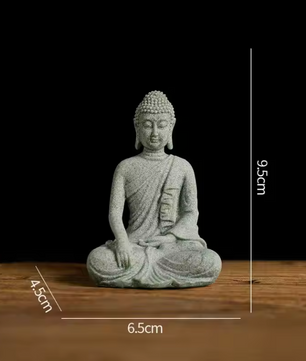 Boeddha Beeld Set – Zandsteen Look Zen Decoratie voor Meditatie en Spirituele Ruimte