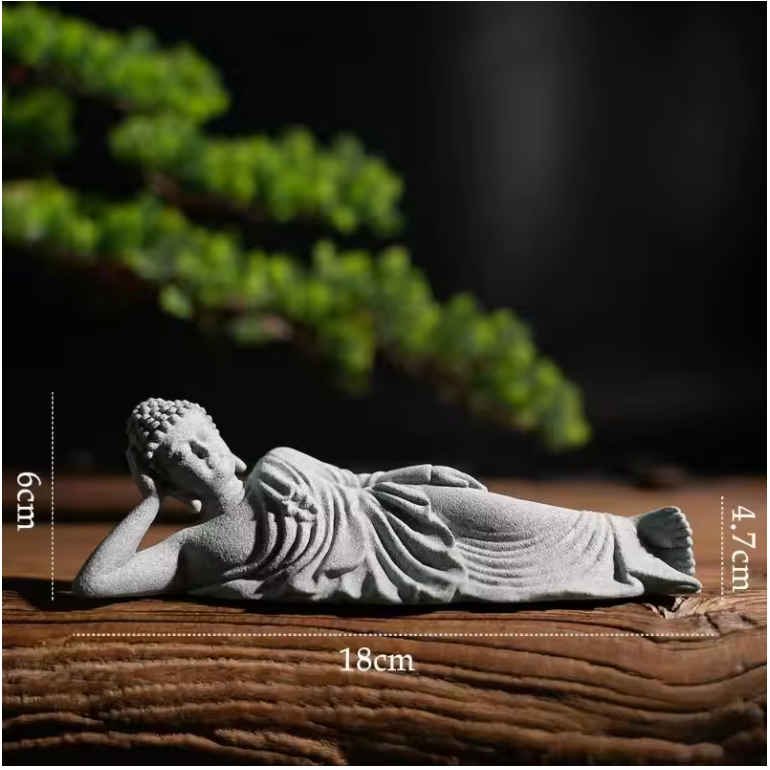 Boeddha Beeld Set – Zandsteen Look Zen Decoratie voor Meditatie en Spirituele Ruimte