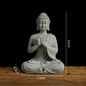 Boeddha Beeld Set – Zandsteen Look Zen Decoratie voor Meditatie en Spirituele Ruimte