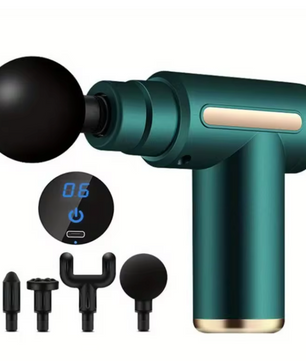 Massage Gun – Draagbare Percussie Massager met LED Display en 4 Opzetstukken