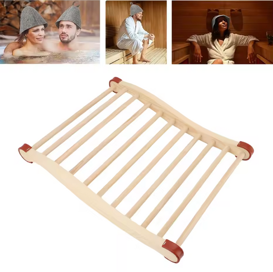 Sauna Rugsteun Hout – Ergonomische S-Vorm Backrest 40x50 cm