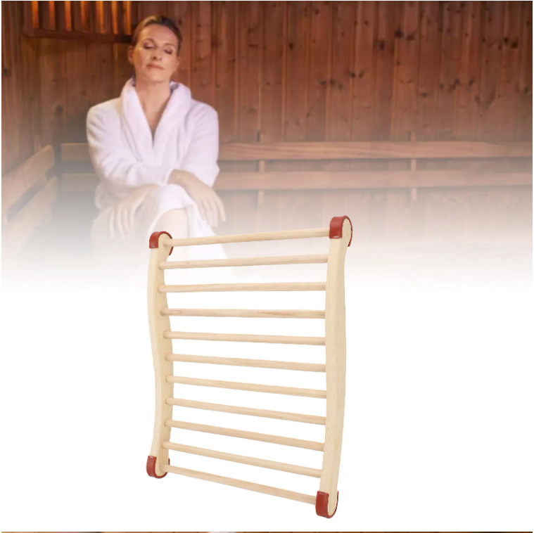 Sauna Rugsteun Hout – Ergonomische S-Vorm Backrest 40x50 cm