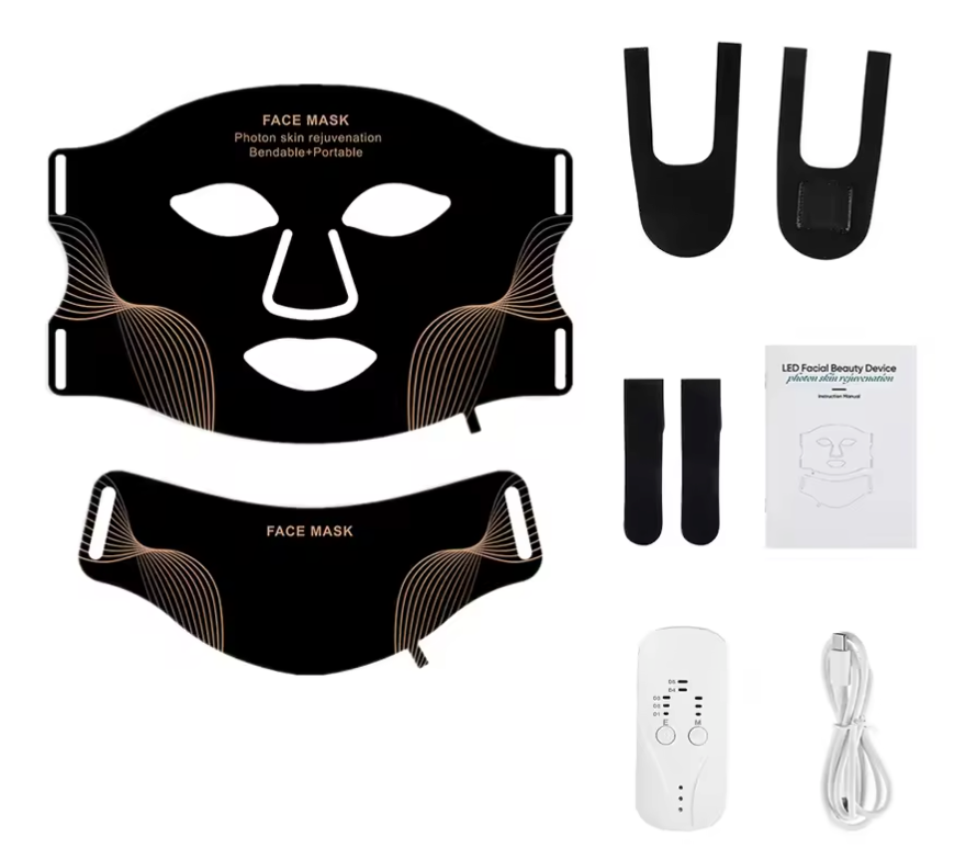 LED Gezichtsmasker met Nek – 7 Kleuren Lichttherapie Masker