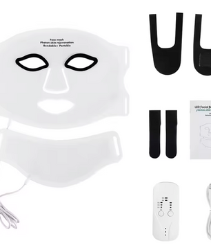 LED Gezichtsmasker met Nek – 7 Kleuren Lichttherapie Siliconen Masker