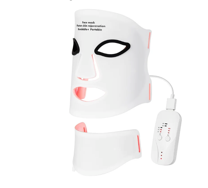 LED Gezichtsmasker met Nek – 7 Kleuren Lichttherapie Siliconen Masker