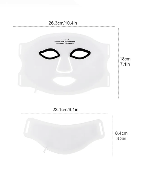 LED Gezichtsmasker met Nek – 7 Kleuren Lichttherapie Masker