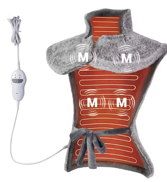 Elektrisch Warmtekussen voor Nek en Schouders – Verwarmde Massage Pad met 4 Standen