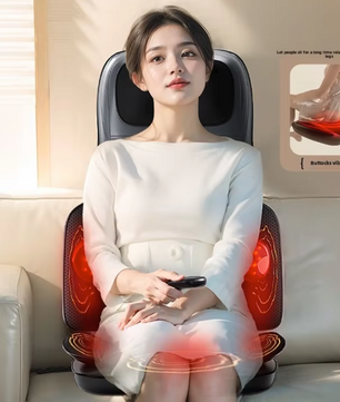 Massage Stoelkussen met Warmte – Vibratie Rug- en Zitmassager voor Stoel