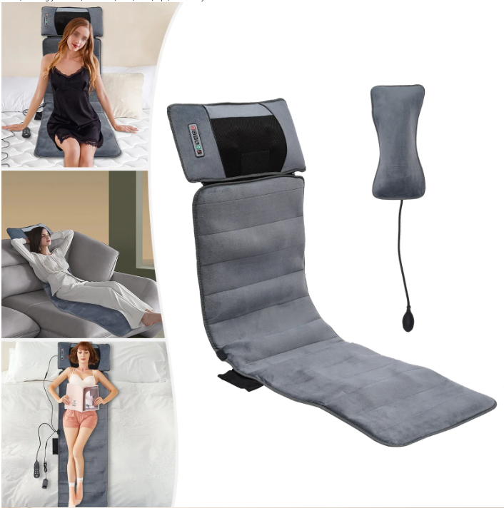 Massage Matras met Warmte – Full Body Massagemat met Nekkussen en Airbag