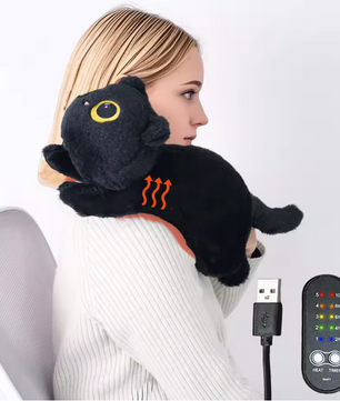 Verwarmde Kat Knuffel Kussen – USB Warmtekussen voor Rug, Nek en Schouders