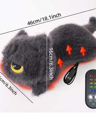Verwarmde Kat Knuffel Kussen – USB Warmtekussen voor Rug, Nek en Schouders