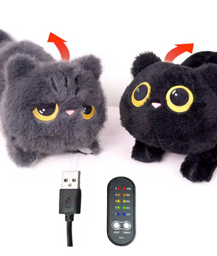 Verwarmde Kat Knuffel Kussen – USB Warmtekussen voor Rug, Nek en Schouders