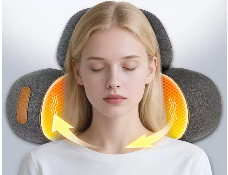 3-in-1 Nek Massager Kussen – Met Warmte en Tractie Functie