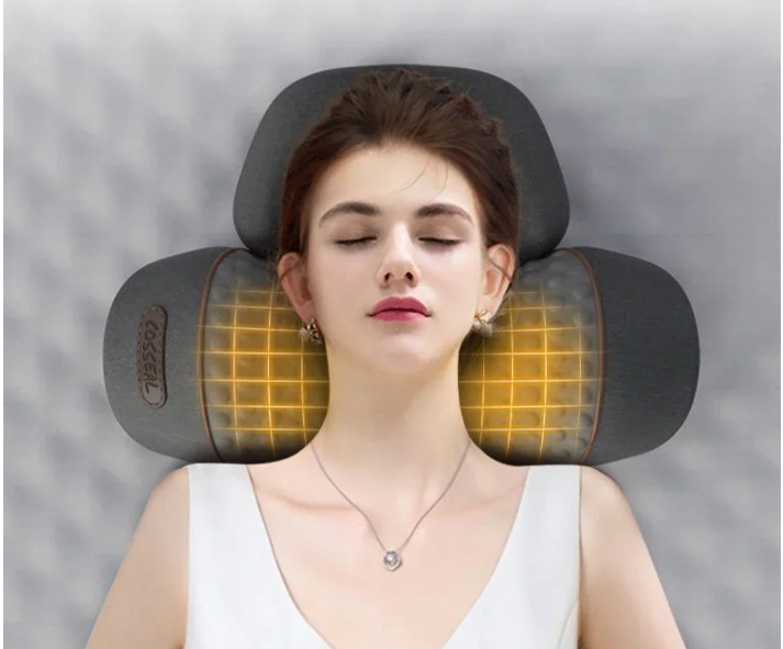 3-in-1 Nek Massager Kussen – Met Warmte en Tractie Functie