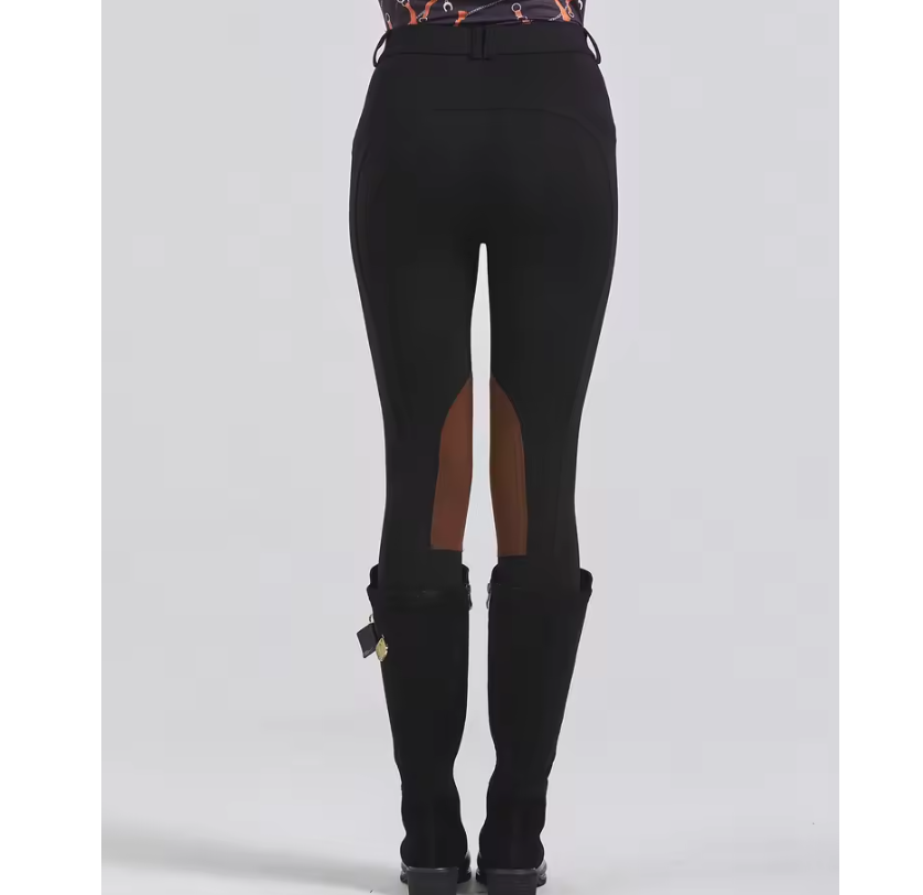 Half Leren Paardrijbroek met Antislip Grip – Unisex Paardensportbroek voor Alle Seizoenen