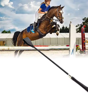 Paardrijzweep met Antislip Handvat – PU-Leren Rijzweep voor Paardensporttraining