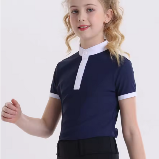 Zomer Paardensport T-shirt voor Kinderen – Sneldrogend en Hoog Elastisch